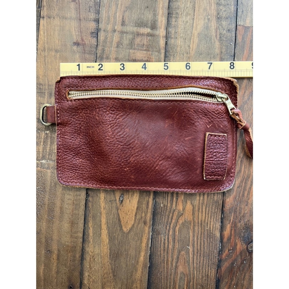 PORTLAND LEATHER GOODS Zipper Pouch Small Cognac Brown Full Grain Leather Unisex